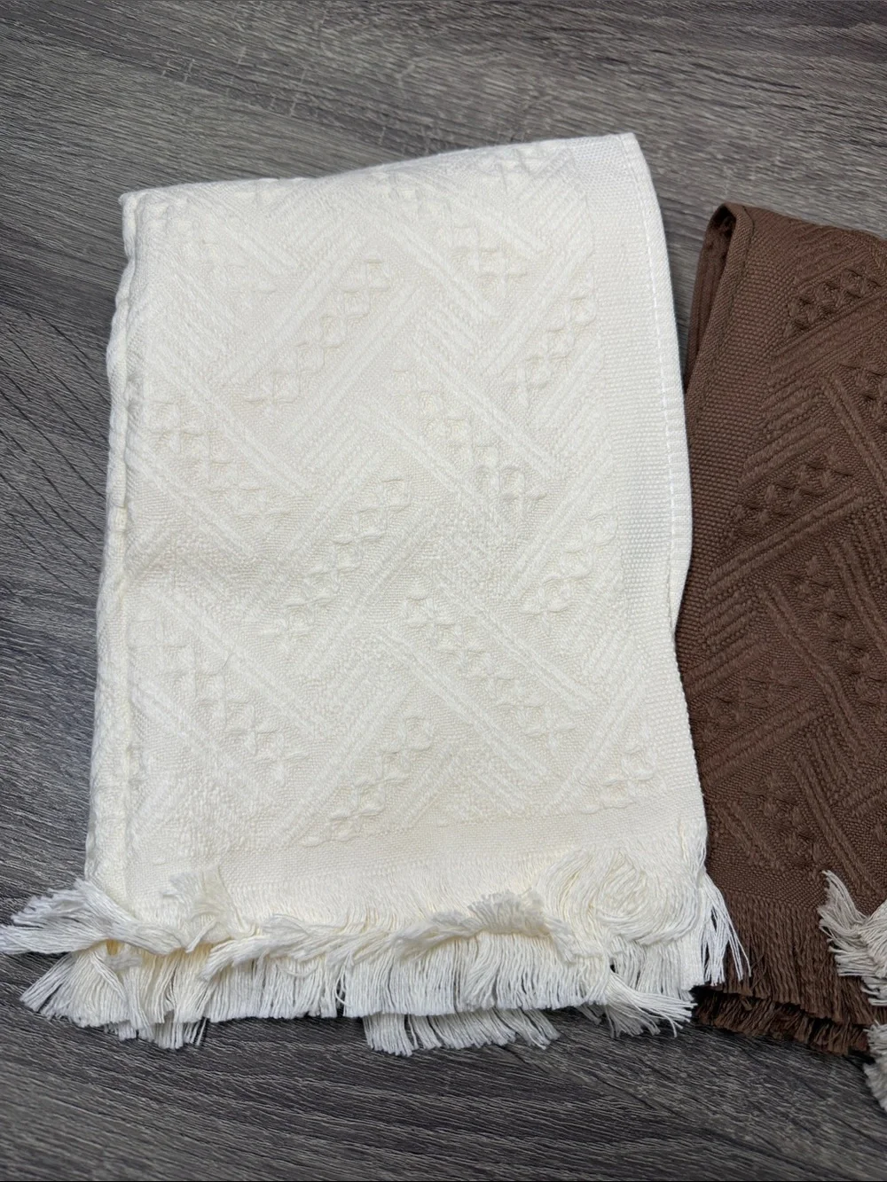 Fringed Woven Hand Towels — Set Of 3